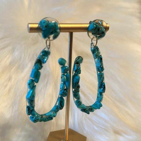 Handmade Genuine Turquoise Earrings - Picture 9 of 9